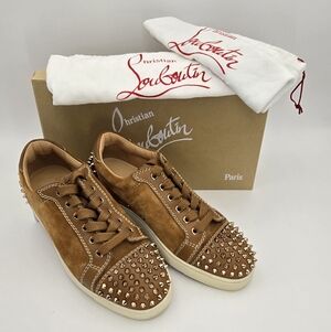 Christian Louboutin Louis Jr Spikes Suede Sneakers, Dust Bag, Box & COA